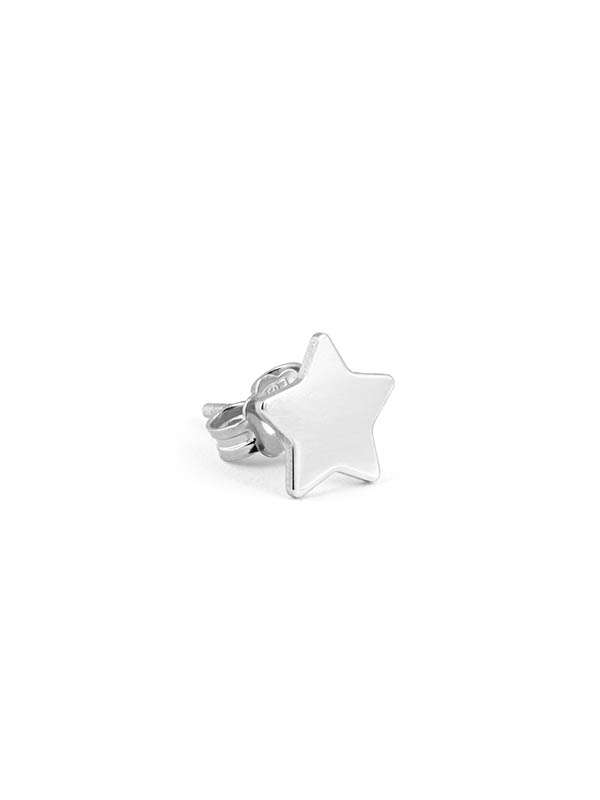 ORECCHINI A LOBO CON STELLA PICCOLA PIENA IN ORO BIANCO 18KT