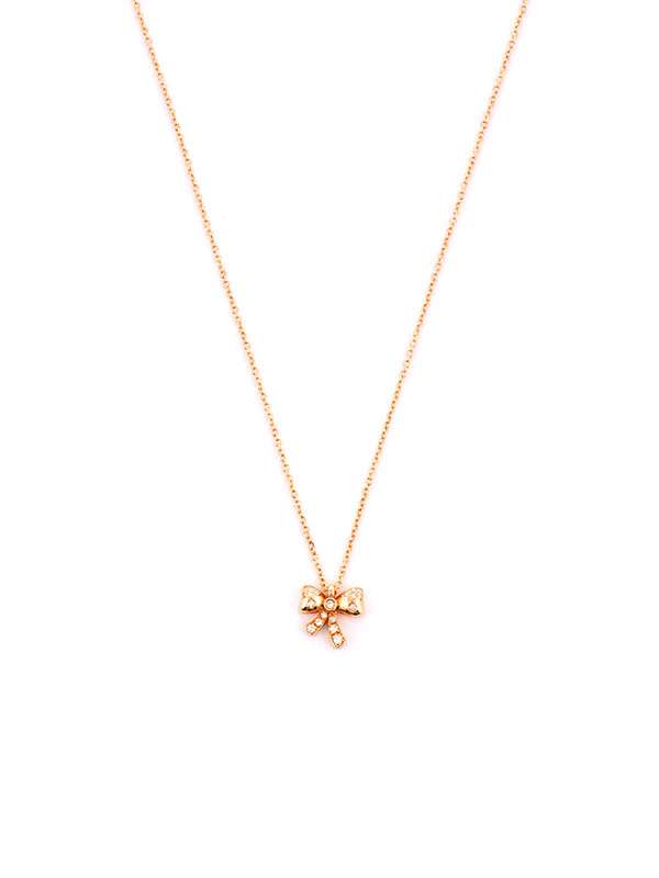 GIROCOLLO CON FIOCCO IN ORO ROSA 18KT E DIAMANTI
