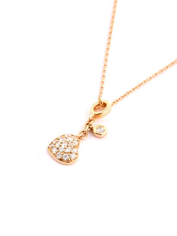 GIROCOLLO IN ORO ROSA 18KT CUORE CON DIAMANTI