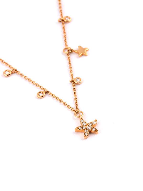 GIROCOLLO IN ORO ROSA 18KT STELLA MARINA CON DIAMANTI