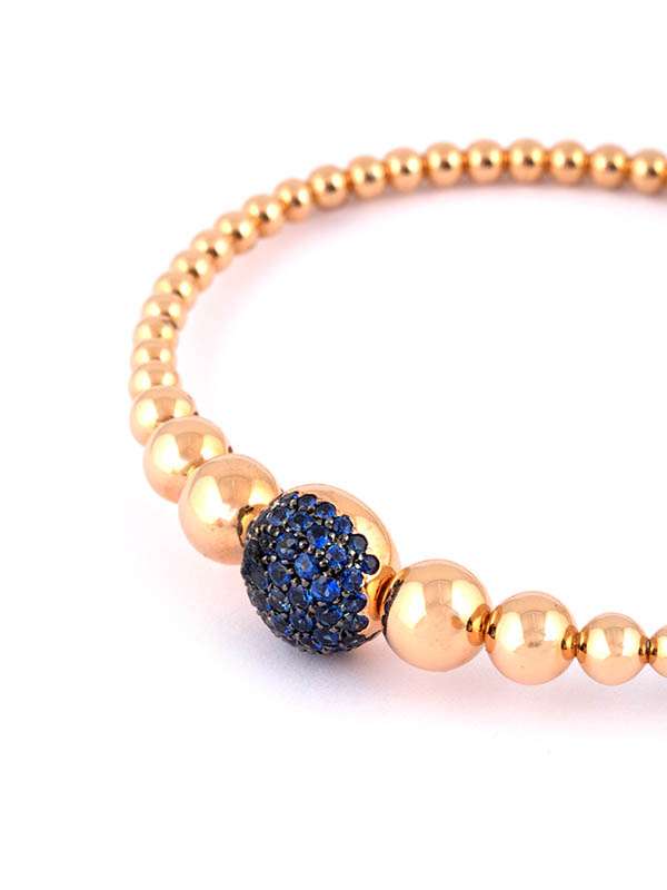 BRACCIALE A MOLLA IN ORO ROSA 18KT CON ZAFFIRI