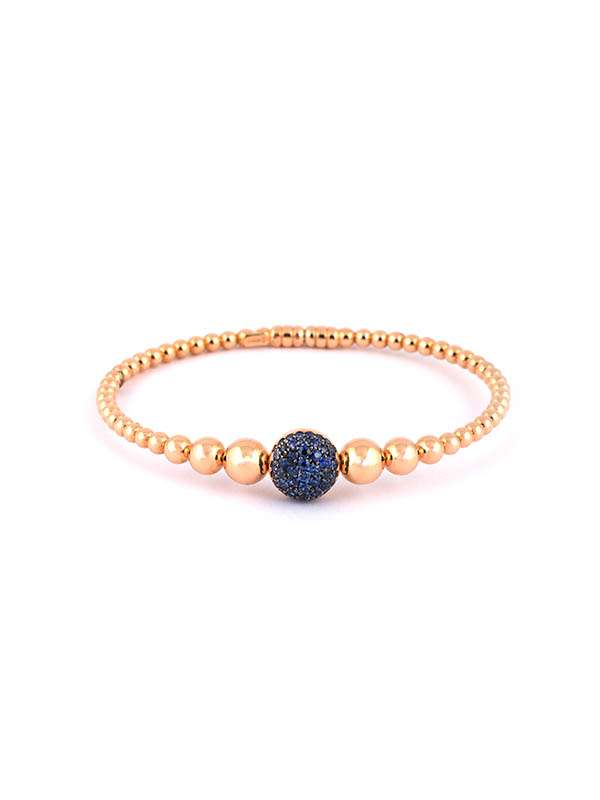 BRACCIALE A MOLLA IN ORO ROSA 18KT CON ZAFFIRI