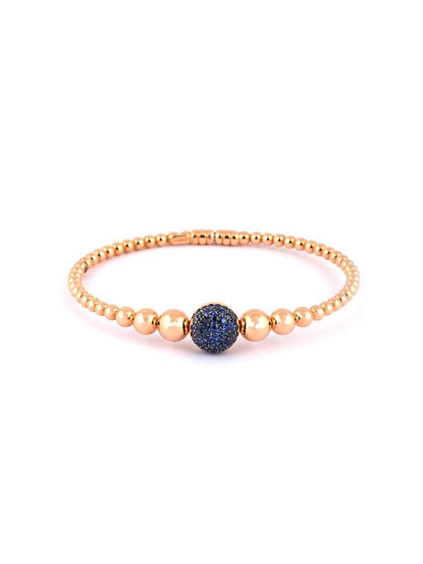 BRACCIALE A MOLLA IN ORO ROSA 18KT CON ZAFFIRI