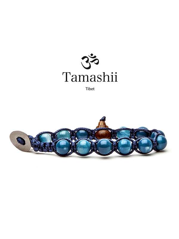 BRACCIALE TAMASHII AGATA TIBET SKY BASE BLU 1 GIRO BLUES900-210