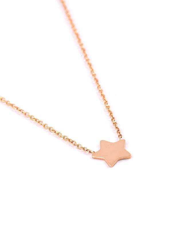 GIROCOLLO CON STELLA MEDIA PIENA IN ORO ROSA 18KT