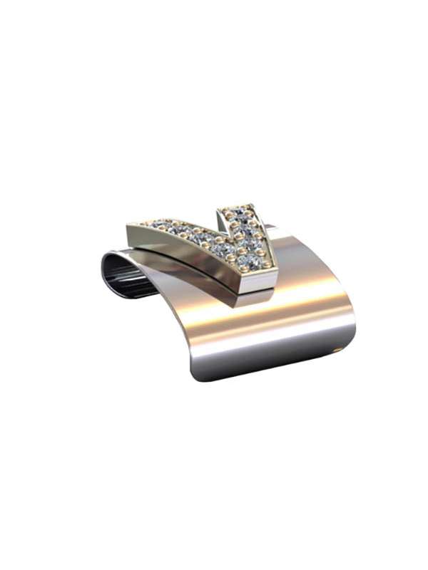 CLIP BRACCIALE ROLEX OYSTER LETTERA V CON DIAMANTI