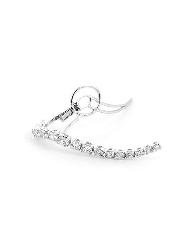 ORECCHINI EAR CUFF IN ORO BIANCO 18KT CON DIAMANTI A SCALARE