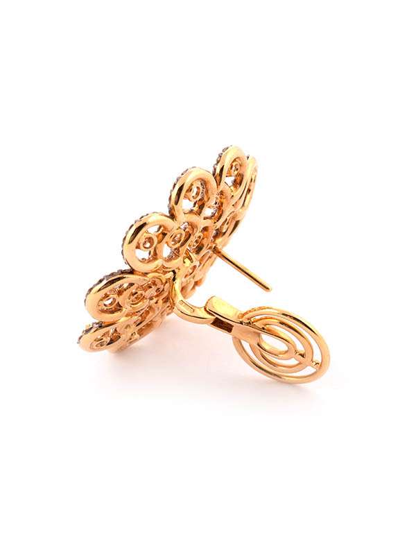 ORECCHINI A FIORE IN ORO ROSA 18KT CON DIAMANTI