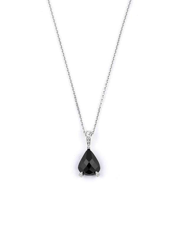 GIROCOLLO IN ORO BIANCO CON DIAMANTI 18KT E ONICE