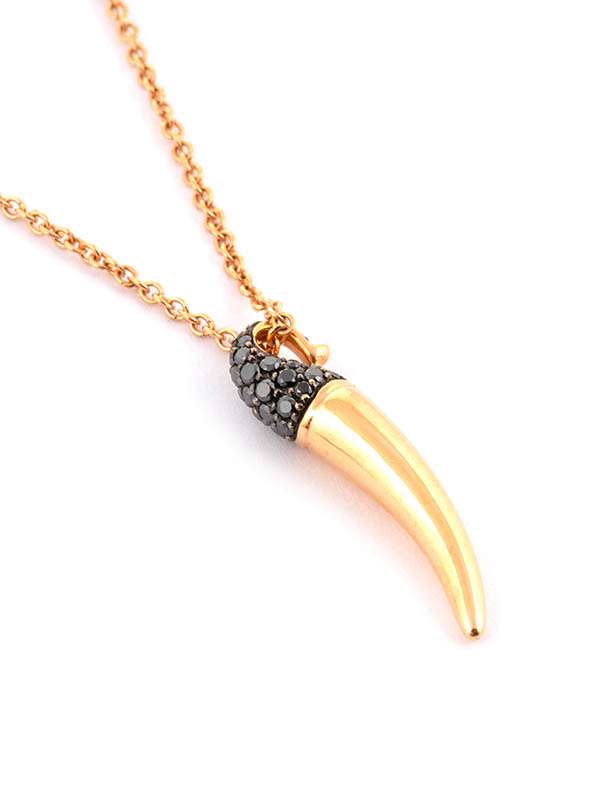 GIROCOLLO IN ORO ROSA 18KT CON DIAMANTI NERI PEPERONCINO