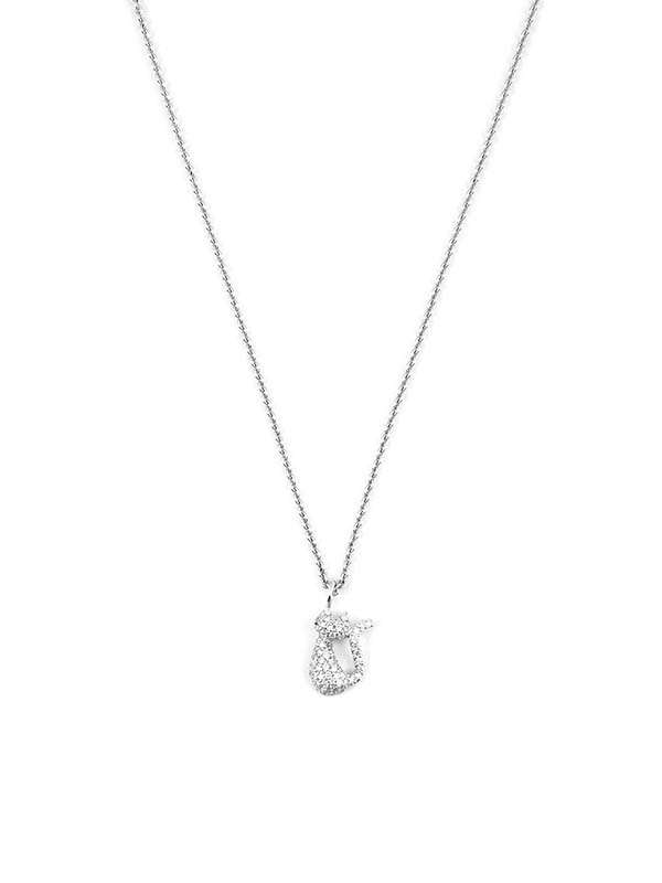 GIROCOLLO IN ORO BIANCO 18KT CON GATTO E DIAMANTI