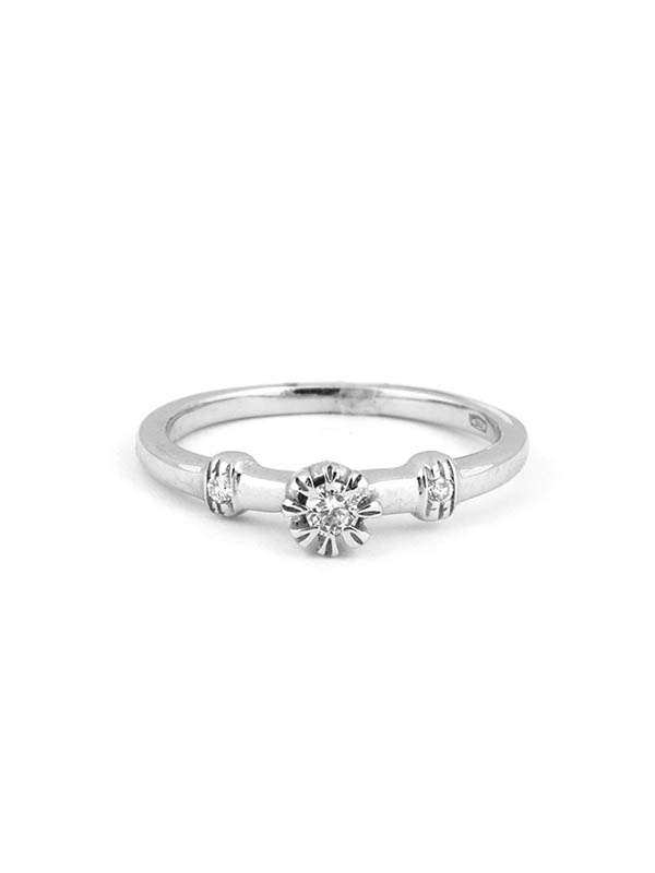 ANELLO IN ORO BIANCO 18KT CON DIAMANTE SOLITARIO