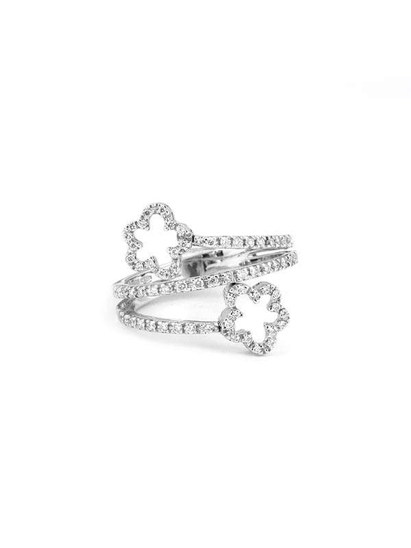 ANELLO FANTASIA IN ORO BIANCO 18KT CON DIAMANTI
