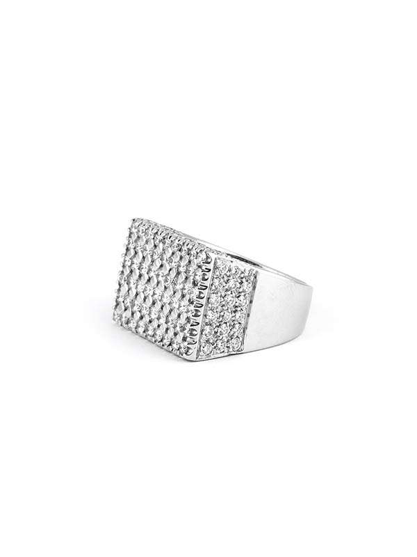 ANELLO PAVE' IN ORO BIANCO 18KT CON DIAMANTI