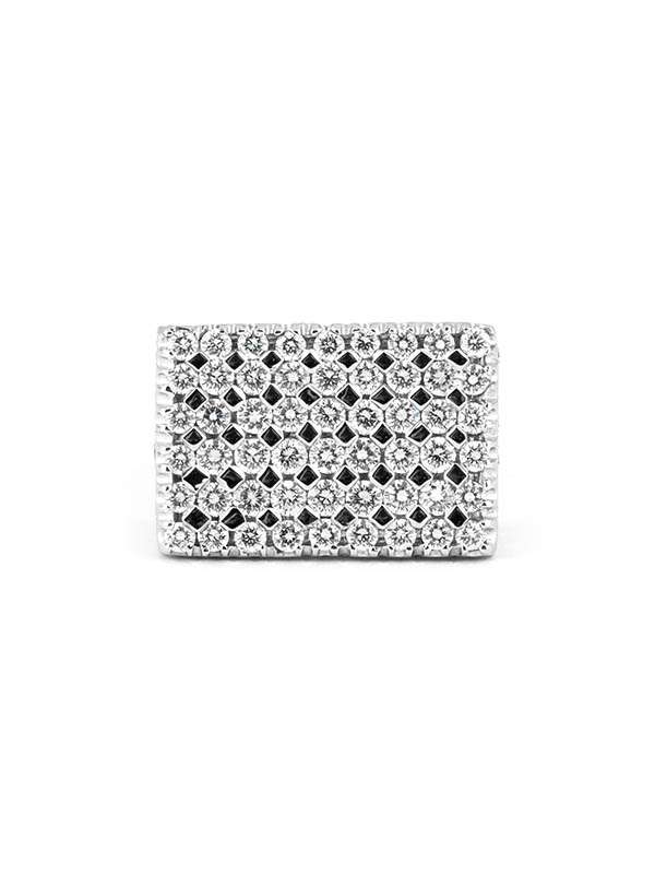 ANELLO PAVE IN ORO BIANCO 18KT CON DIAMANTI