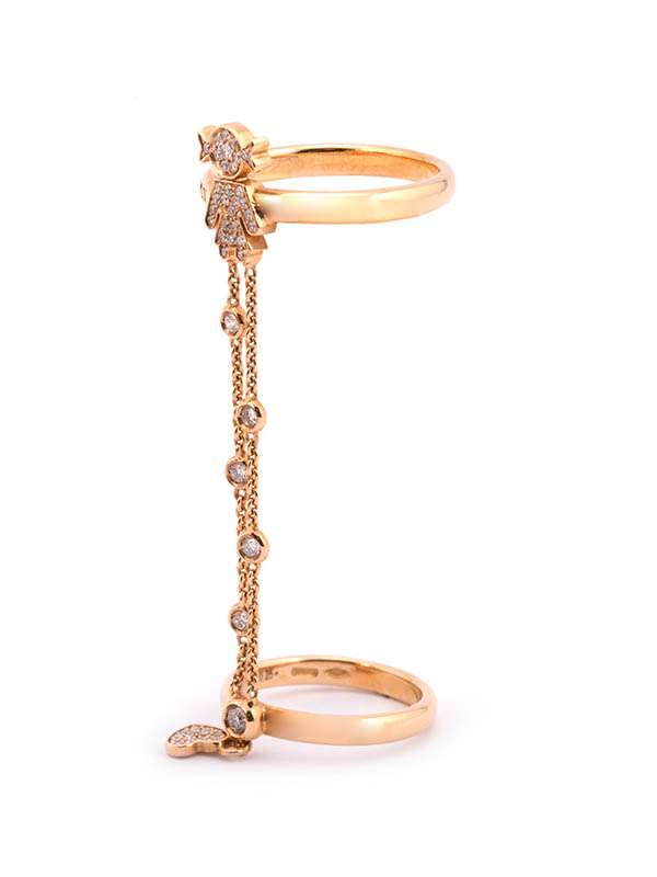ANELLO DOPPIO EASY BIMBA IN ORO ROSA 18KT CON DIAMANTI