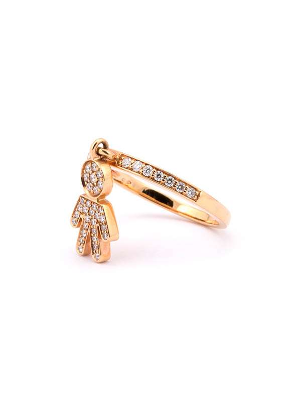 ANELLO EASY BIMBO PICCOLO CM1,5 IN ORO ROSA 18KT CON DIAMANTI