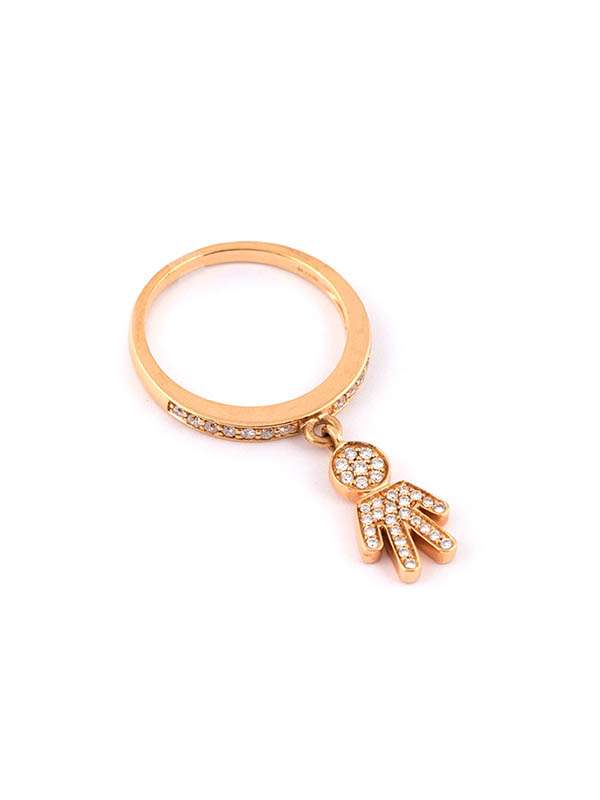 ANELLO EASY BIMBO PICCOLO CM1,5 IN ORO ROSA 18KT CON DIAMANTI