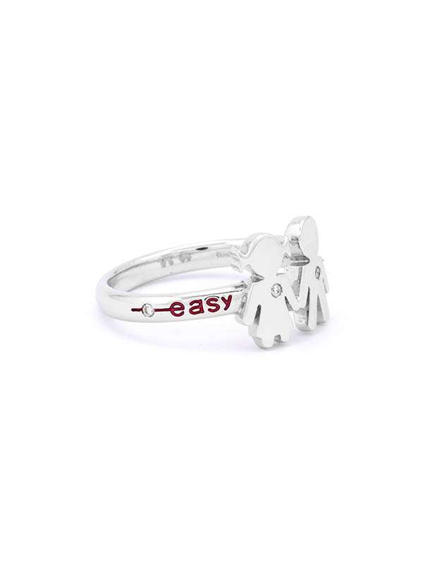ANELLO EASY BIMBI MICRO IN ORO BIANCO 18KT CON DIAMANTI