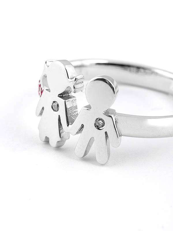 ANELLO EASY BIMBI MICRO IN ORO BIANCO 18KT CON DIAMANTI