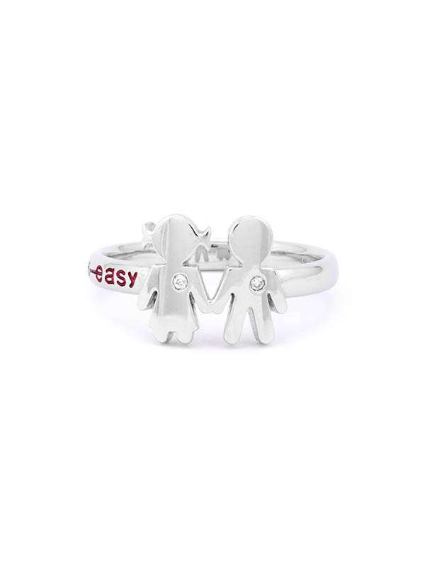 ANELLO EASY BIMBI MICRO IN ORO BIANCO 18KT CON DIAMANTI