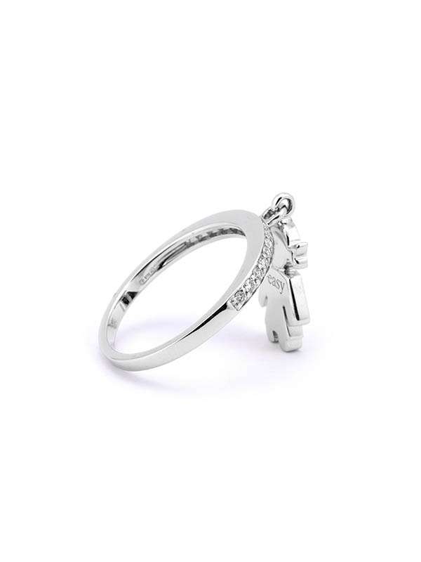 ANELLO EASY BIMBA PICCOLA IN ORO BIANCO 18KT CON DIAMANTI