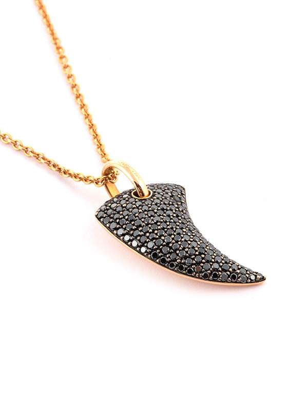 GIROCOLLO IN ORO ROSA 18KT CON DIAMANTI NERI