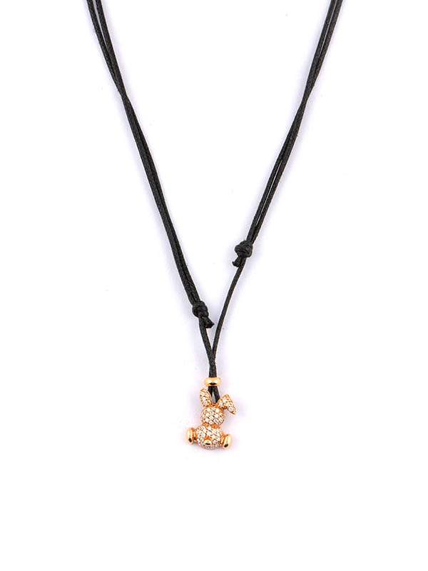 GIROCOLLO CON CORDINO E ORO ROSA 18KT CON DIAMANTI