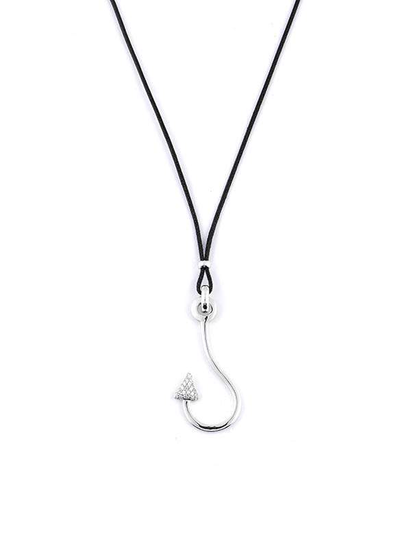 GIROCOLLO CON CORDINO E ORO BIANCO 18KT CON DIAMANTI