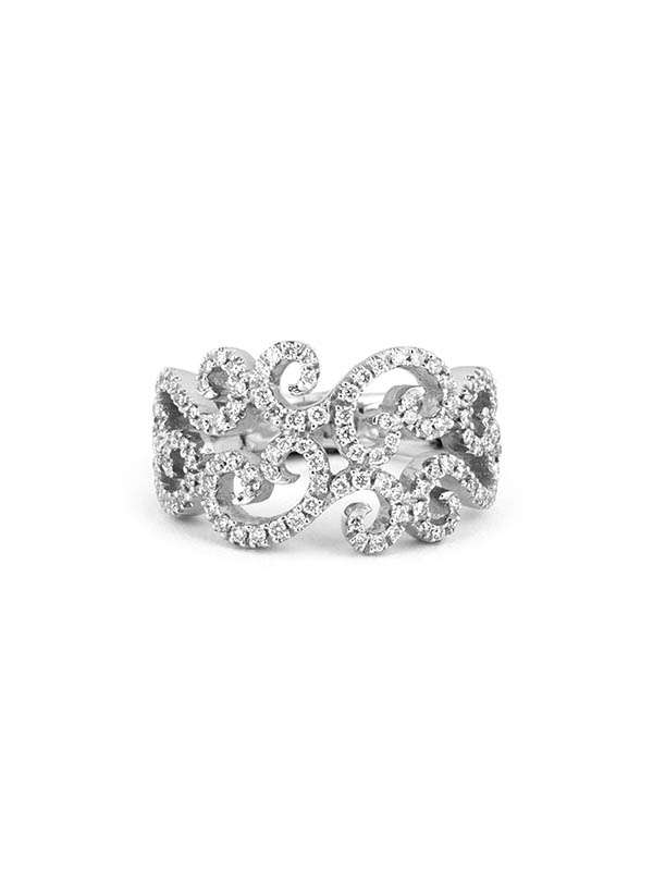 ANELLO FANTASIA IN ORO BIANCO 18KT CON DIAMANTI