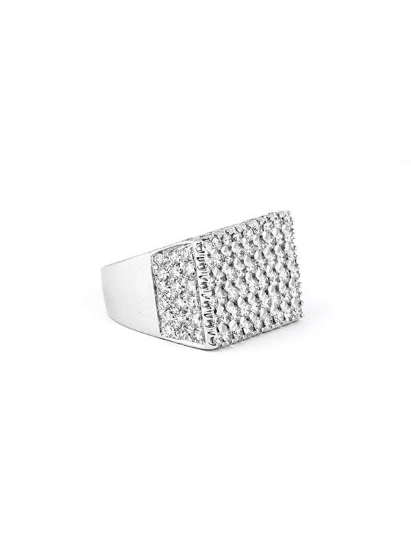 ANELLO PAVE' IN ORO BIANCO 18KT CON DIAMANTI