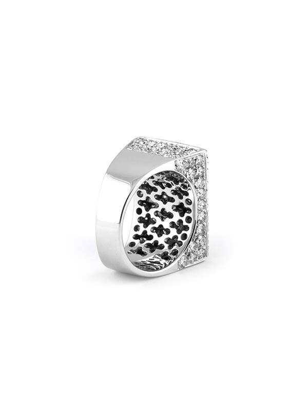 ANELLO PAVE' IN ORO BIANCO 18KT CON DIAMANTI