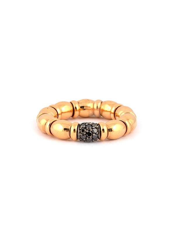 ANELLO IN ORO ROSA 18KT CON DIAMANTI NERI