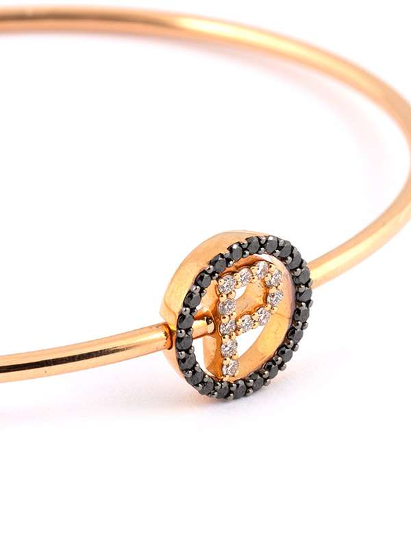 BRACCIALE CON LETTERA P IN ORO ROSA 18KT CON DIAMANTI