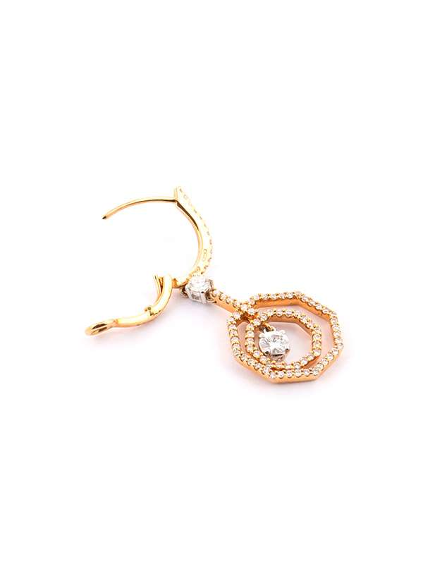 ORECCHINI IN ORO ROSA 18KT CON DIAMANTI