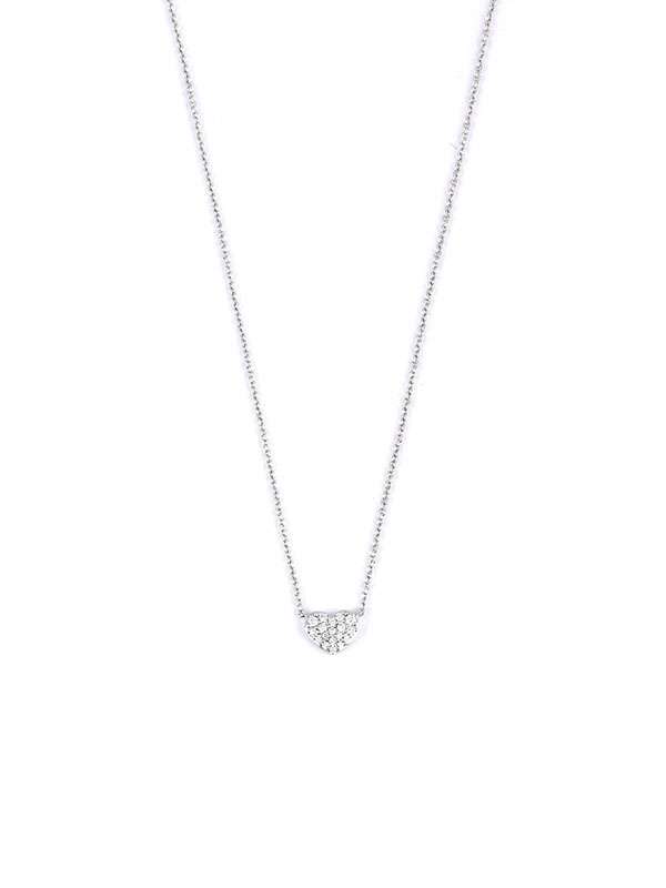 GIROCOLLO IN ORO BIANCO 18KT CUORE CON DIAMANTI