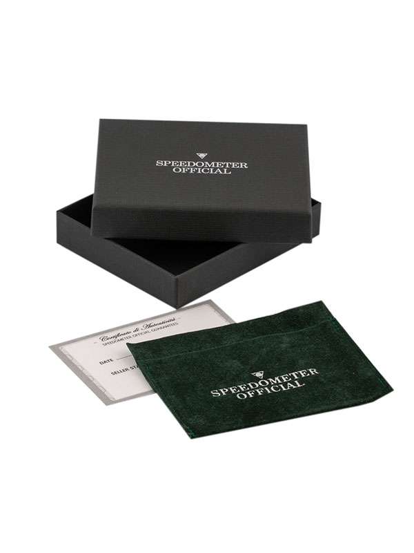 SPEEDOMETER OFFICIAL WALLET PELLE ARANCIONE GHIERA VINTAGE MATT BLACK/GOLD WSO ARANCIO - RING VM 2