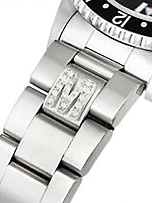 CLIP BRACCIALE ROLEX OYSTER CUORE LATINO CON DIAMANTI NERI
