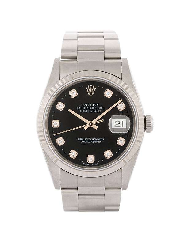 ROLEX DATEJUST CON SERVICE 36MM IN ACCIAIO E DIAMANTI REF. 16234