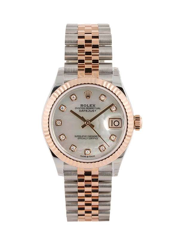 ROLEX DATEJUST 31MM IN ACCIAIO E ORO ROSA 18KT  MOP MADREPERLA CON DIAMANTI REF. 278271