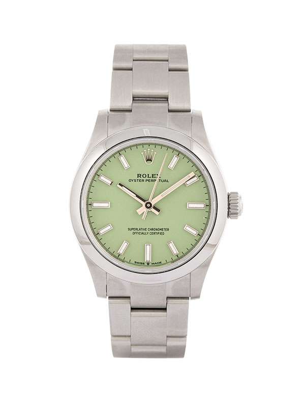 ROLEX OYSTER PERPETUAL 31MM PISTACHIO IN ACCIAIO REF. 277200