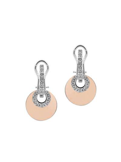 ORECCHINI IN ORO BIANCO 18KT E ORO ROSA 18KT CON DIAMANTI