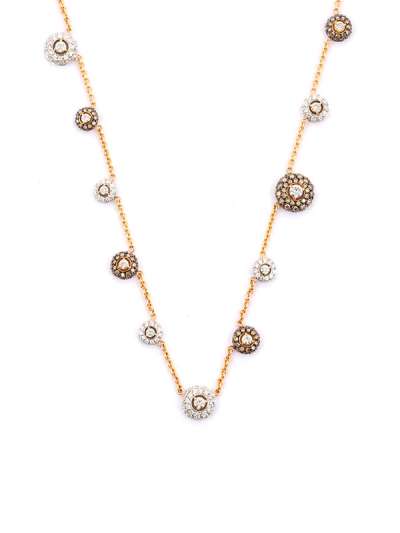 GIROCOLLO IN ORO ROSA 18KT CON DIAMANTI E DIAMANTI BROWN