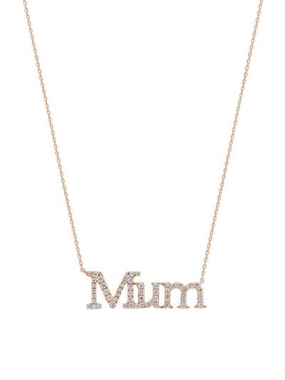 GIROCOLLO IN ORO ROSA 18KT CON DIAMANTI BIANCHI SCRITTA MUM