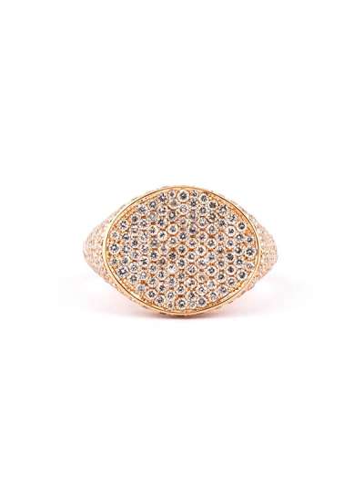 ANELLO PAVE' IN ORO ROSA 18KT CON PAVE' DI DIAMANTI BIANCHI