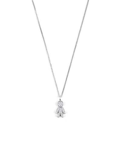 GIROCOLLO EASY BIMBO MICRO 1CM IN ORO BIANCO 18KT CON DIAMANTI BIANCHI