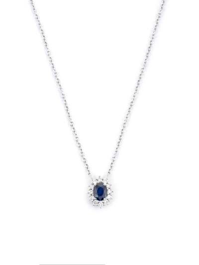 GIROCOLLO IN ORO BIANCO 18KT CON DIAMANTI E ZAFFIRO BLU