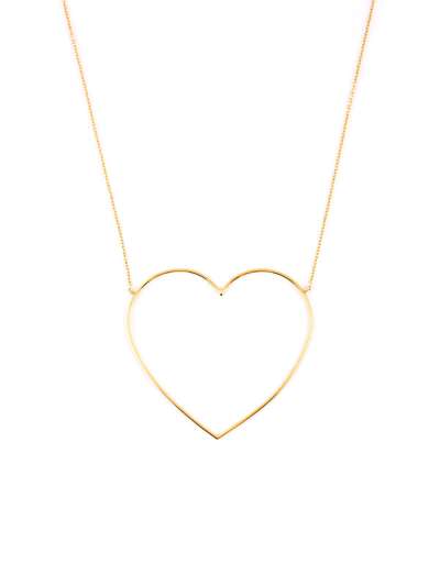 GIROCOLLO CON CUORE GRANDE VUOTO IN ORO GIALLO 18KT