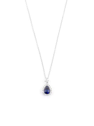 GIROCOLLO IN ORO BIANCO 18KT CON DIAMANTI E ZAFFIRO