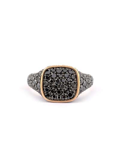 ANELLO IN ORO ROSA 18KT PAVE' DI DIAMANTI NERI